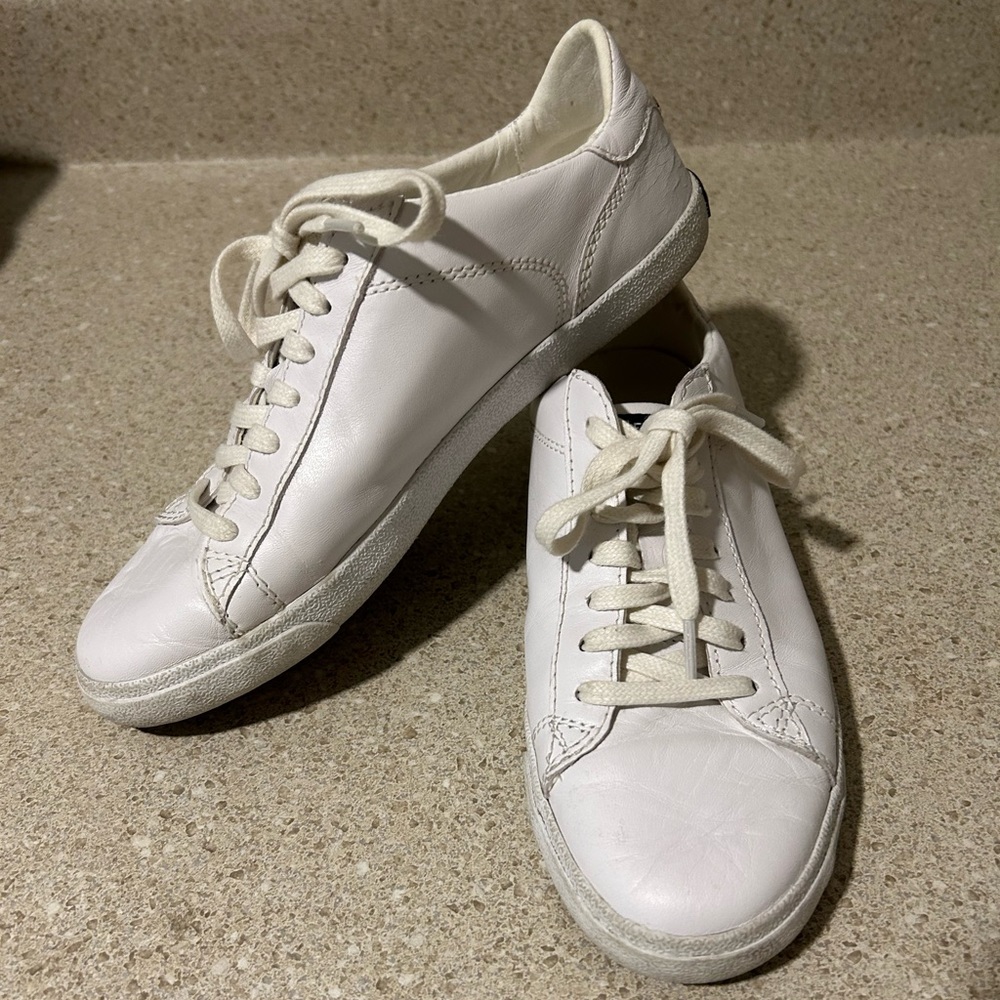 White leather sneakers